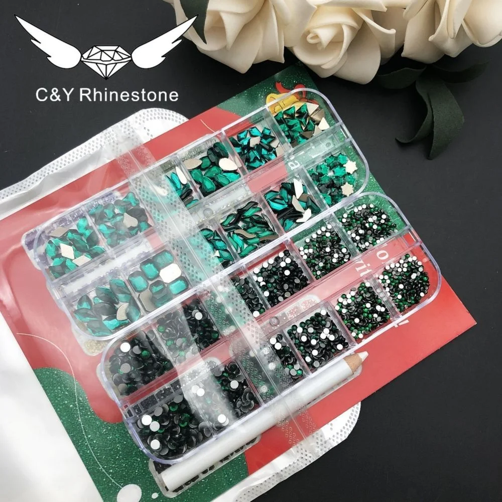 CY Nail Art Stones Gems High Quality Crystals Shaped Glass Bling Non Hotfix Rhinestone K9 Crystal Machine Cut