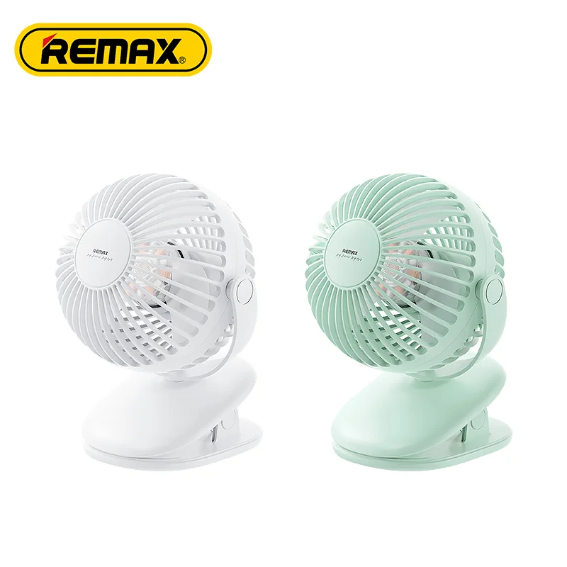REMAX USB Factory Custom Logo Package Mini Portable Cooling Fan Table Desktop Fans with Clip 3 Wind Speed For Gifts