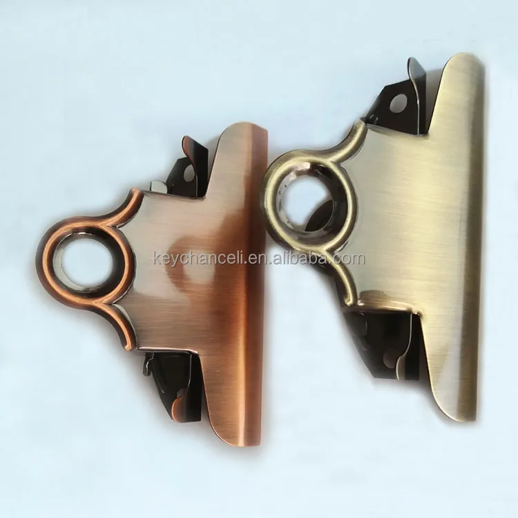78mm best quality rack plating reddish antique bronze metal clipboard clip for wooden board