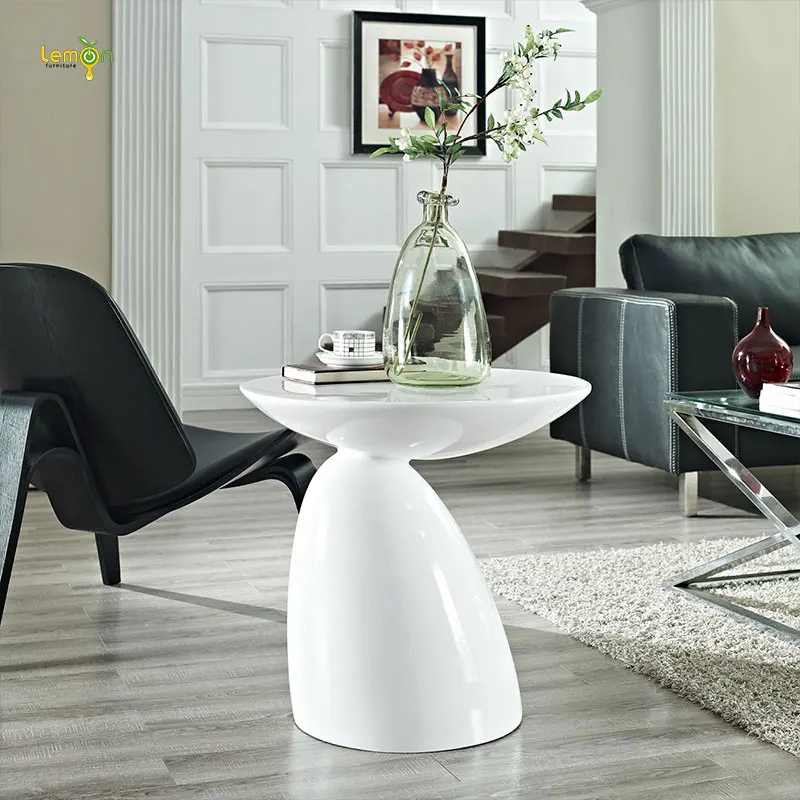 foshan bright colored oval tulip fiberglass shaped coffee table factory