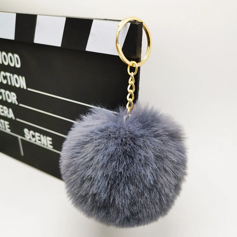 Fur Ball Keychains Pompom Puff With Balls Bulk Faux Fluffy Furry Keychain Accessories For Women And Girls