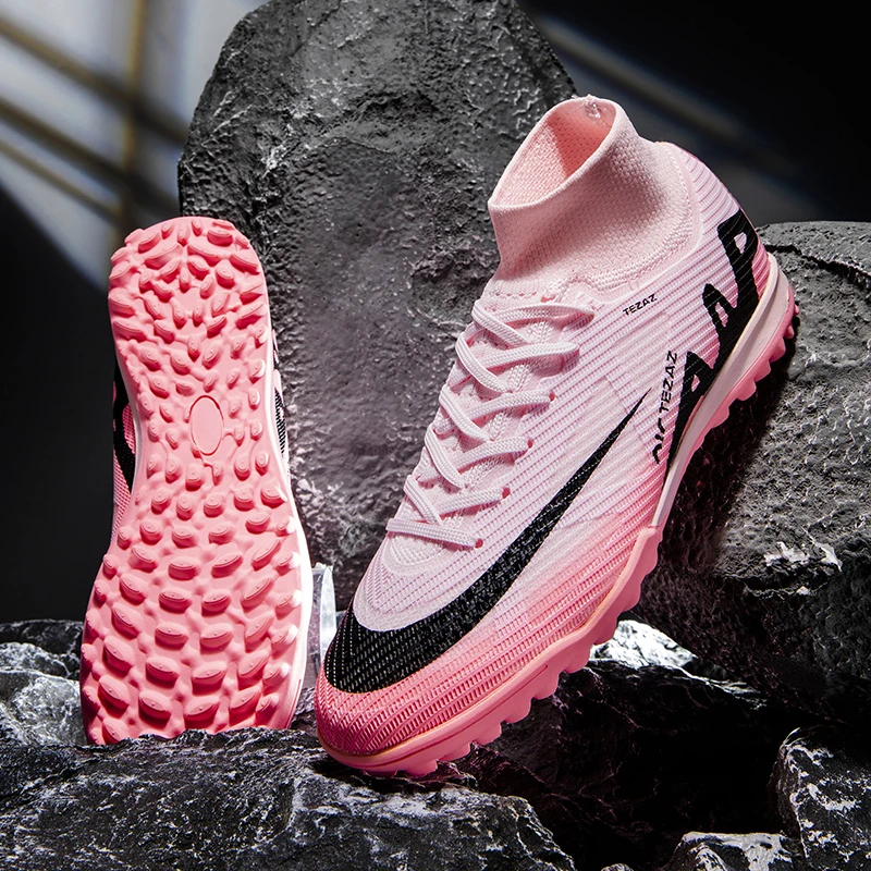 Boots,Crampon Pupos Guayos Wholesale Society FG High Top Ankle Mbappe Custom Indoor Futsal Turf Football Soccer Cleat Shoes Men