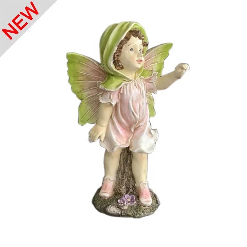 
Amazon Hot Selling Resin Fairy Hold Solar Lantern Garden Decoration 