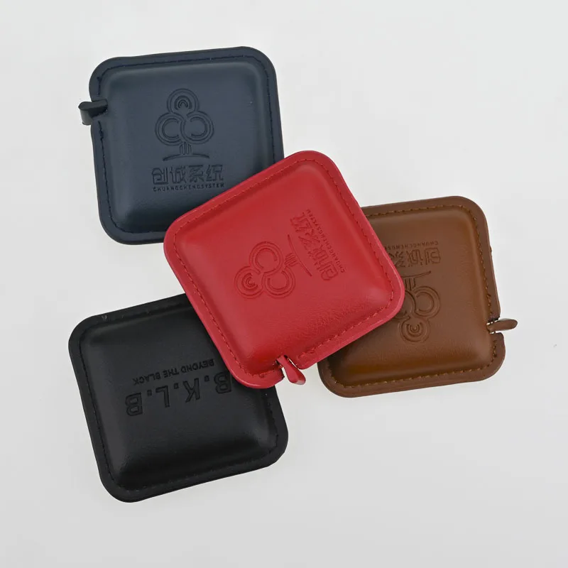 Wholesale Portable PU Leather Case Small Body Bra Measuring Tape Retractable Tape Measure with Own Logo