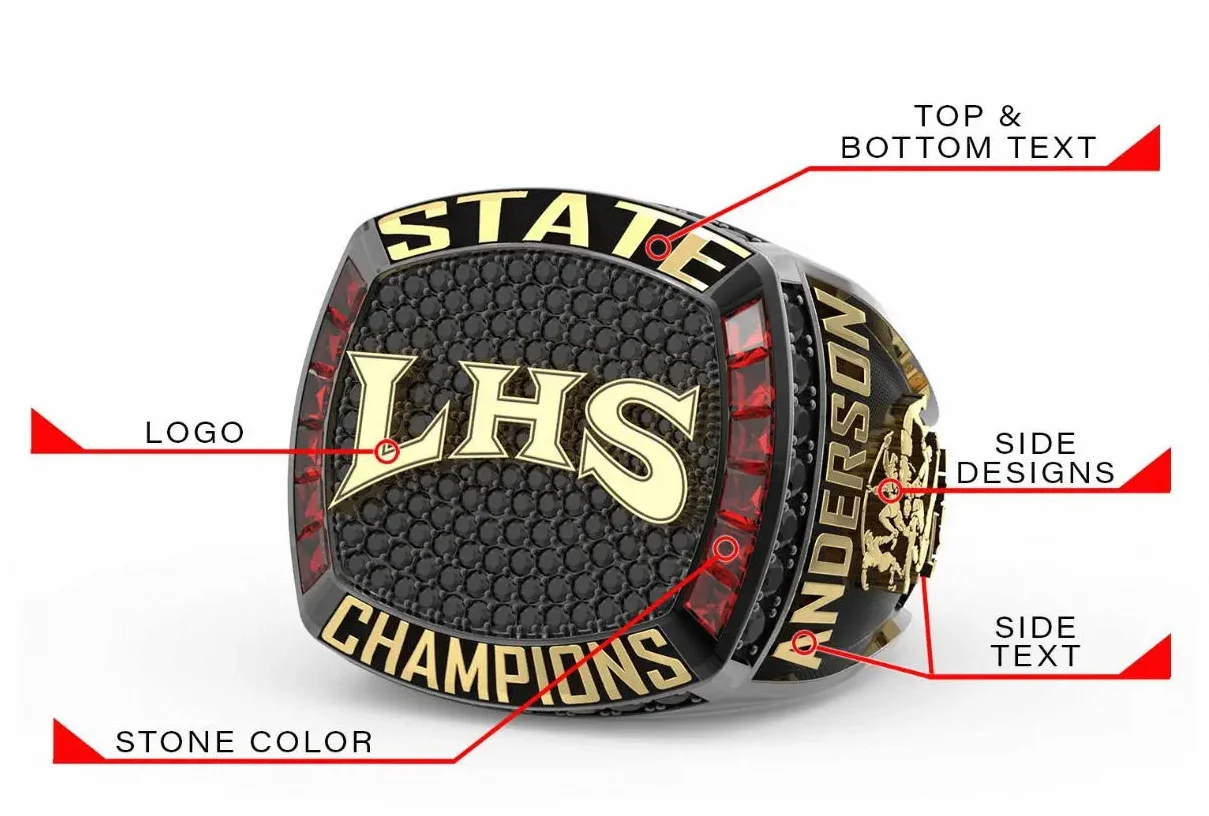 High Quality Custom Team Champions Ring for Basketball Ice Hockey Football Baseball & Softball Heart-Shaped Jewelry for Weddings