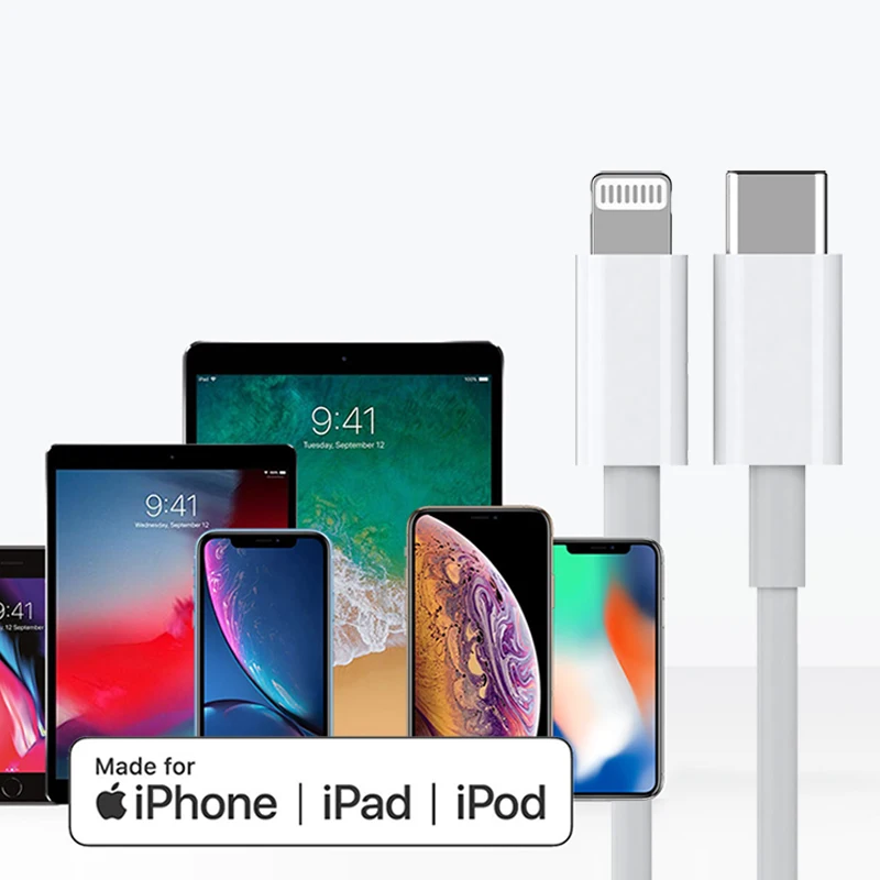MFI Сертифицированный заводской usb-кабель 20 Вт с разъемом типа c на lightning для быстрой зарядки iphone зарядный кабель