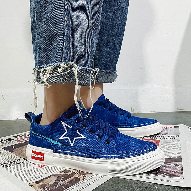 Popular Lover Denim Board shoes Treatment Effect Do The Old And Washed Casual Shoes