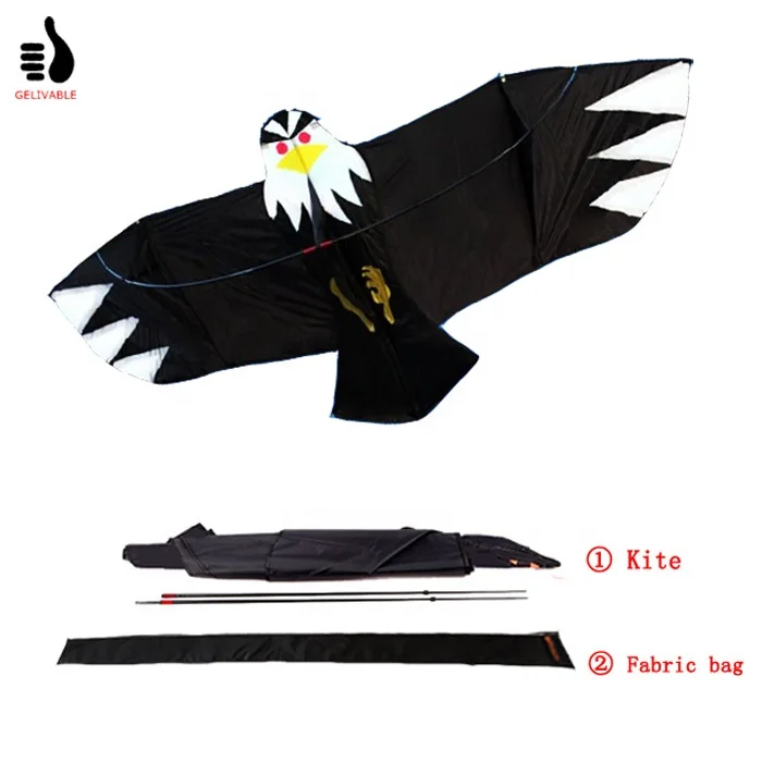 Chineses weifang easy flying 2m  huge eagle hawk kite for sale