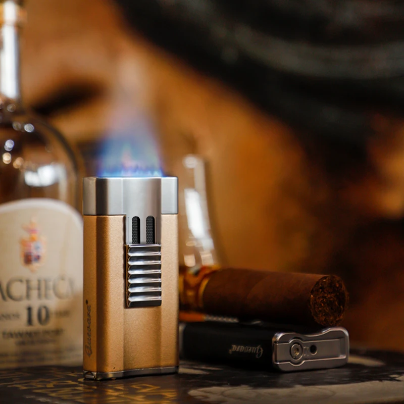 Custom logo one jet flame Refillable lighter with puncher Aluminum-magnesium Premium lighter