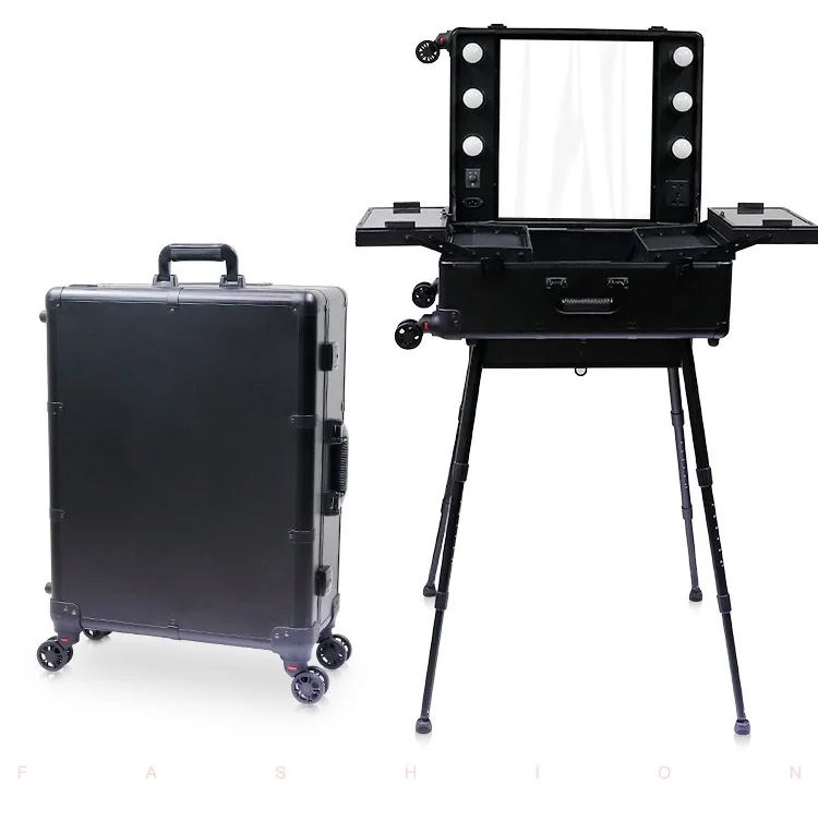 Профессиональная косметичка на колесиках чемодан для косметики с колесиками Вместительная женская коробка и ногтей