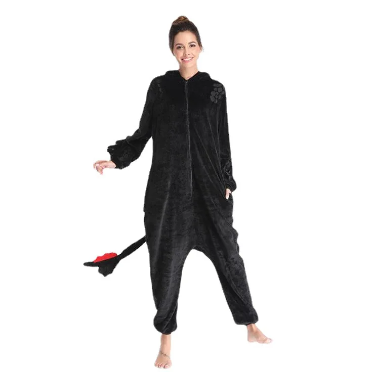 Домашняя пижама с изображением дракона мастера мультяшных животных утолщенная Пижама для лица мужчин и женщин милая Беззубая домашняя одежда мальчиков ночная фурия