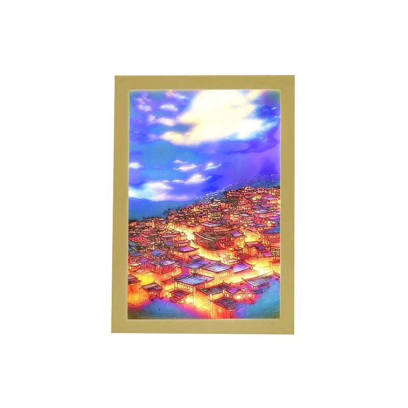 Nuoxin Manufacture New Creative 3 Color Change Light up Painting Acrylic Digital Photo Frame