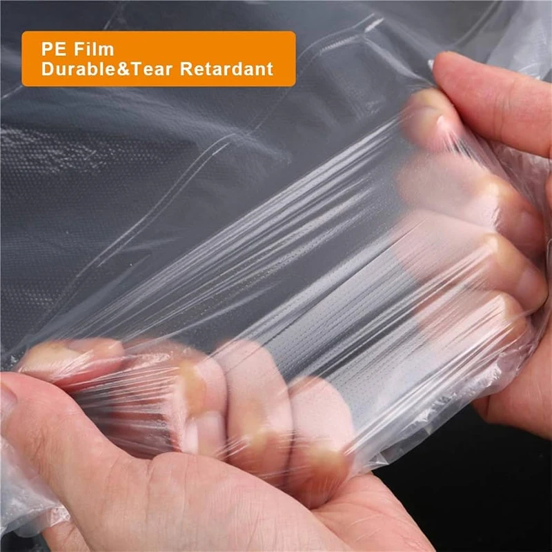 EONBON 55cm*25m Plastic Drop Cloth Plastic Sheeting Masking Film with Masking Tape Pre-Taped Masking Film