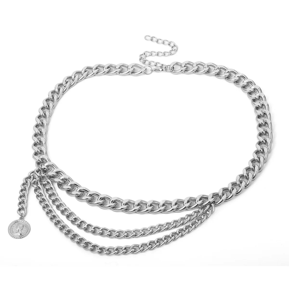 Vintage chain exaggerated sexy body chain personality tassel queen pendant waist chain accessories