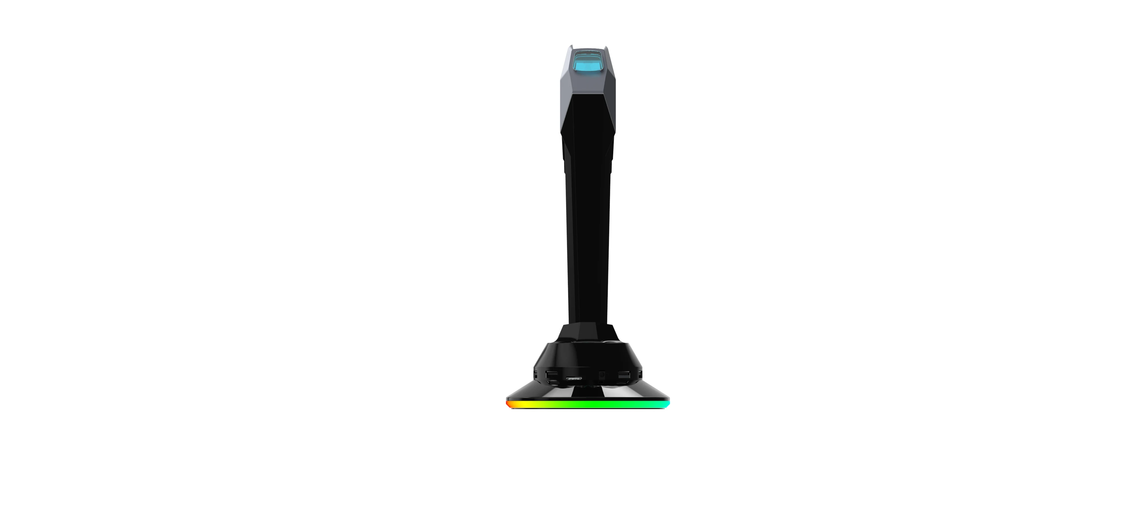 6-in-1 Controllable RGB Gaming headset stand LED Lights Headphone Holder Stand USB 2.0 3.0 HUB Docking Station FCC