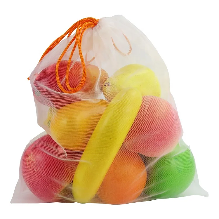 OEM/ODM Custom Logo Shopping Packaging Net Food Grade Mesh Bag For Fruit Vegetable Storage