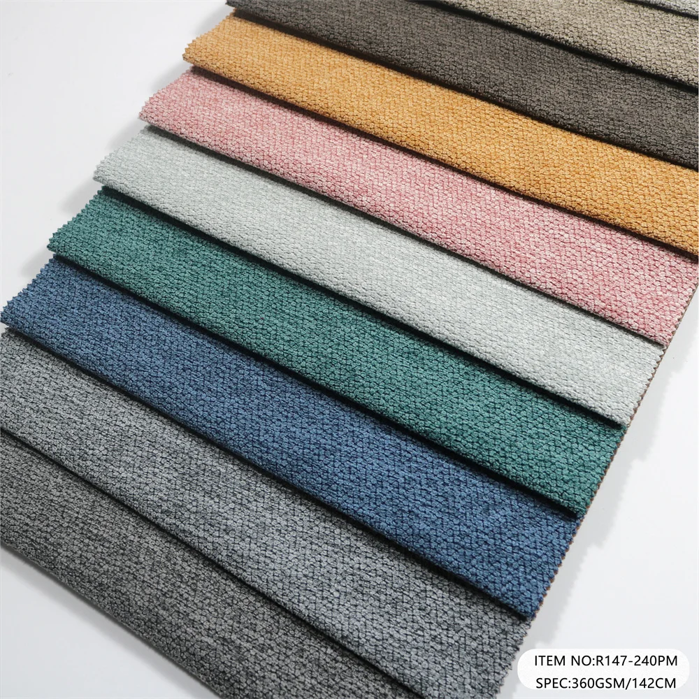 Free Sample Wholesale 100% Polyester Sofa Fabric Woven Linen Upholstery Fabric For Sofa