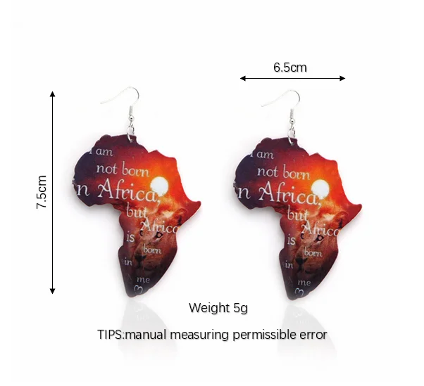 
SH311 New fashion accessories geometric wooden african earrings for women 