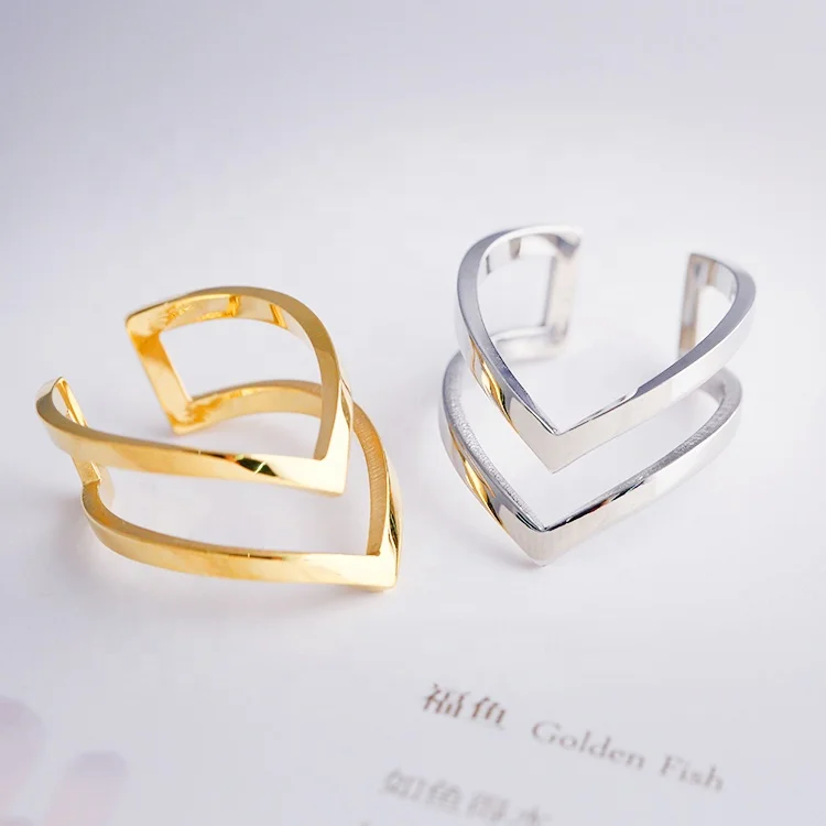 High Quality Material Foreign Trade Manufacturers Jewelry Custom-Made Double-Arrow Ring Fashionable Men And Women Ring