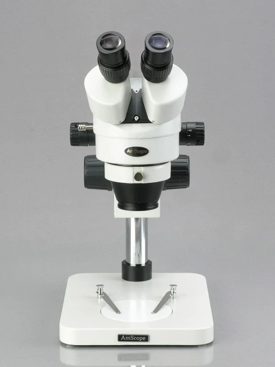 AmScope 7X-45X Zoom Power Inspection Dissecting Stereo Microscope with 144-LED Light