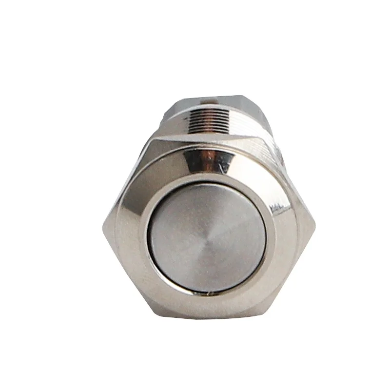 Плоская кнопка 16 мм водонепроницаемость IP66 фиксация/Мгновенные без светодиодов антивандальные металлические кнопочные переключатели