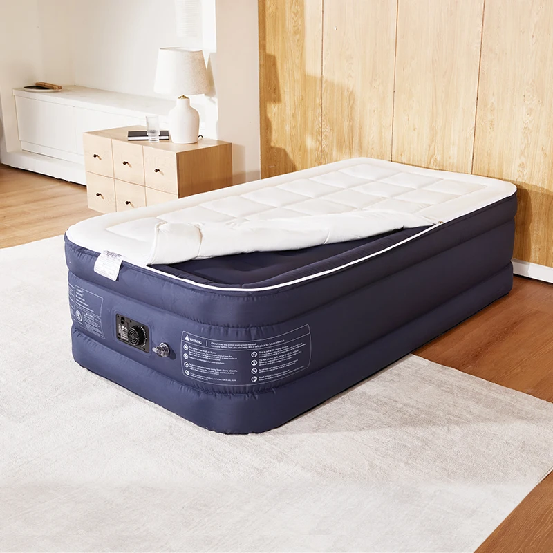 Factory Direct Sales Custom Air mattress Single Quilted Air Mattress Bed with built-it pump