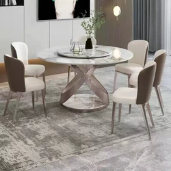 Customized Wholesale High Quality Nordic Style Marble Round Dining Table Set