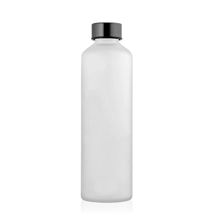 Promotion classic sports style 25oz 32oz 64 oz beverage unbreakable crystal glass custom logo drinking water bottles with sleeve