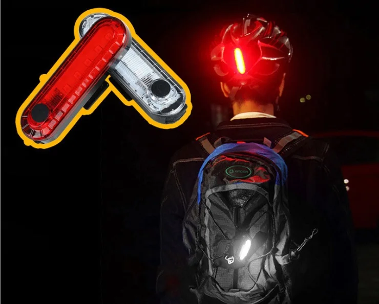  330 мАч встроенный аккумулятор USB Перезаряжаемый светодиодный красный задний фонарь для