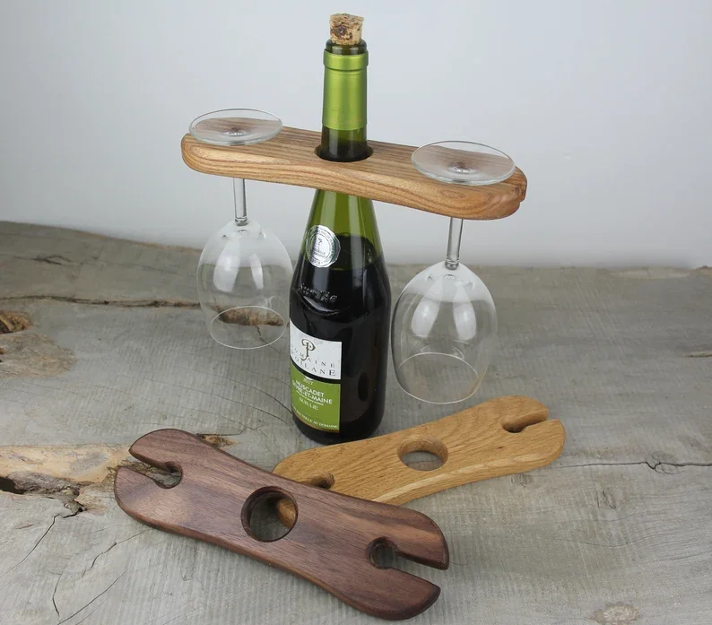 wooden portable rustic wine glass holder wooden wine and glass caddy wine glass rack
