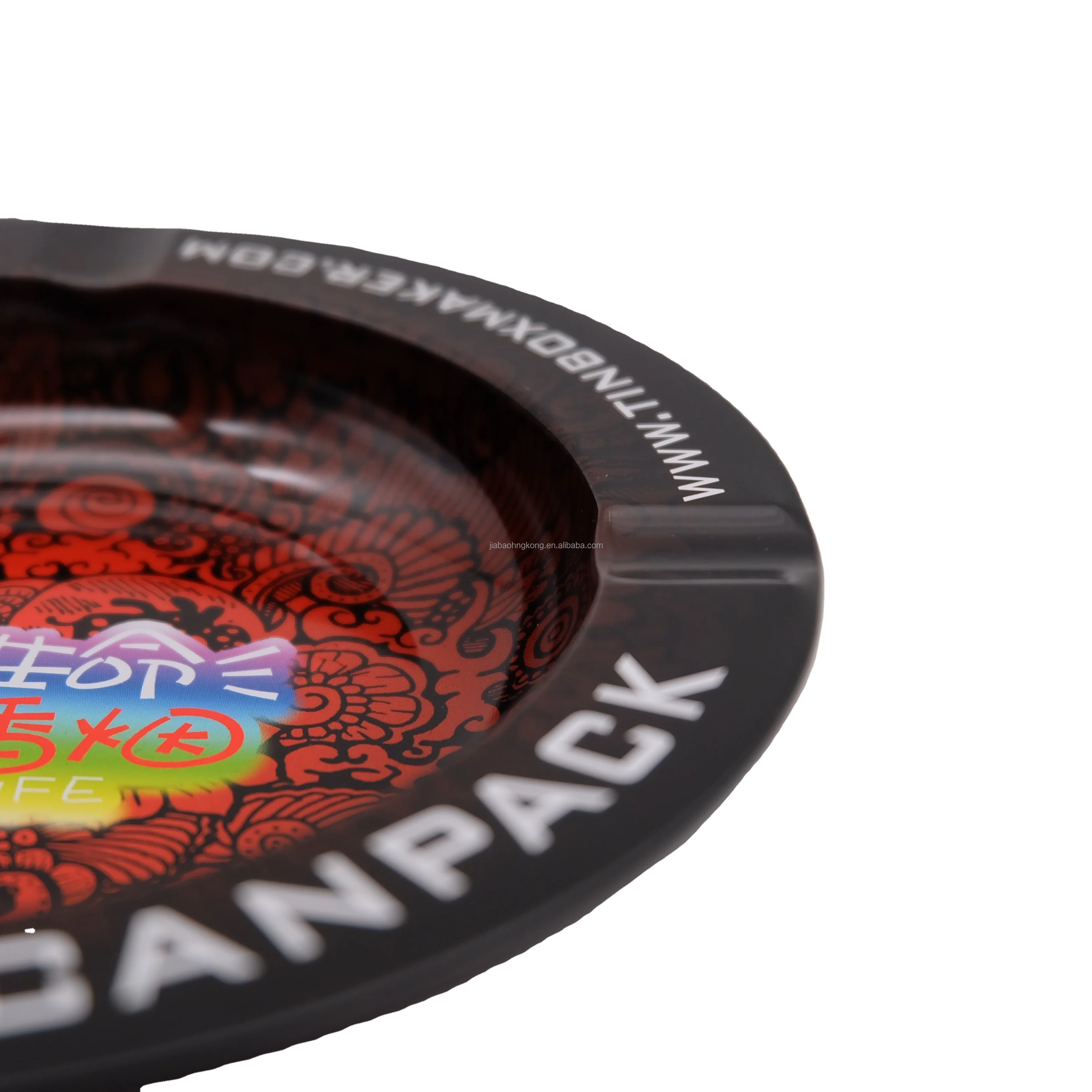 factory clearance sale Canpack fashion black metal tin ash tray