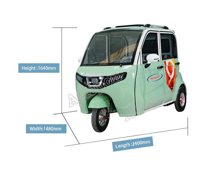 Body Electric Tricycle Adults 60V Closed Tricycle Motorcycle Rickshaw Fully Enclosed Handicapped Mini Electric