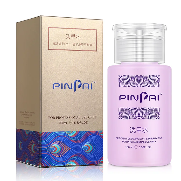Hot Sale 160mL Fruity Flavour Press Style  Cleaning Water Nail Polish Remover Nail Washing Water