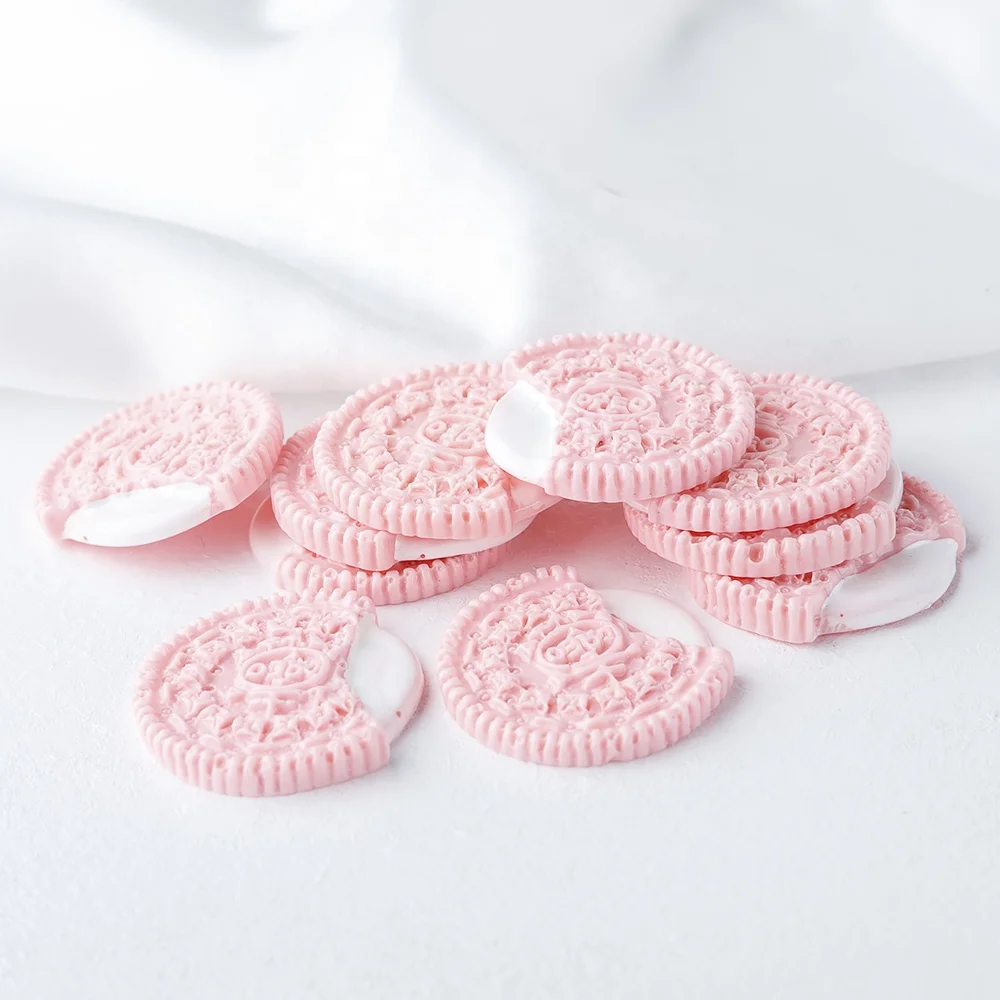 Simulation Colorful Oreo Chocolate Cookie Flat Back Resin Pendant Charms DIY for jewelry making Craft Decoration Accessories