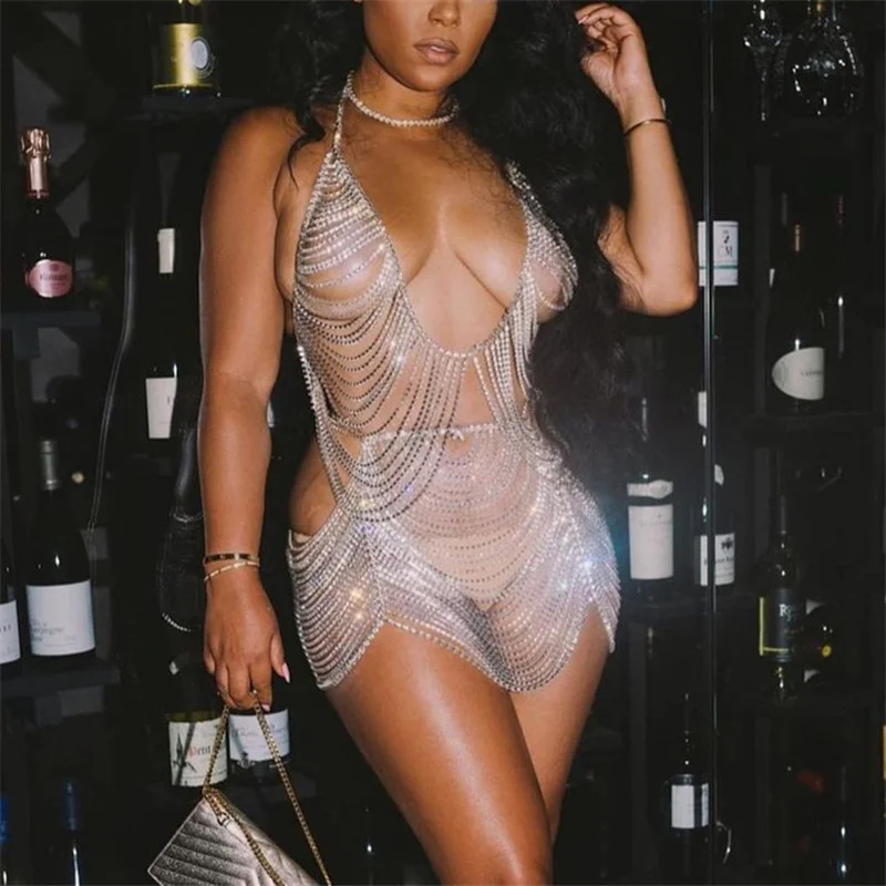 Sexy Dance Party Belly Chain For Women Body Chain Pants Skirt Crystal Top Summer Bikini Dance Waist Underwear