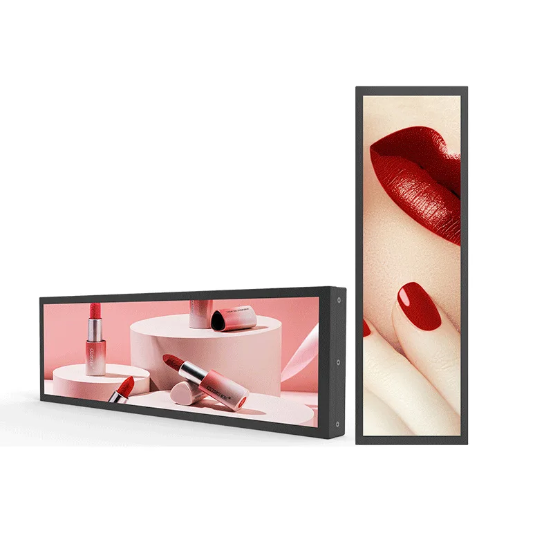 Customizable 19 24 28 35 36 Inch Ultra-Wide Stretched Bar LCD Digital Advertising Player Screen for Retail Stores Shopping Malls