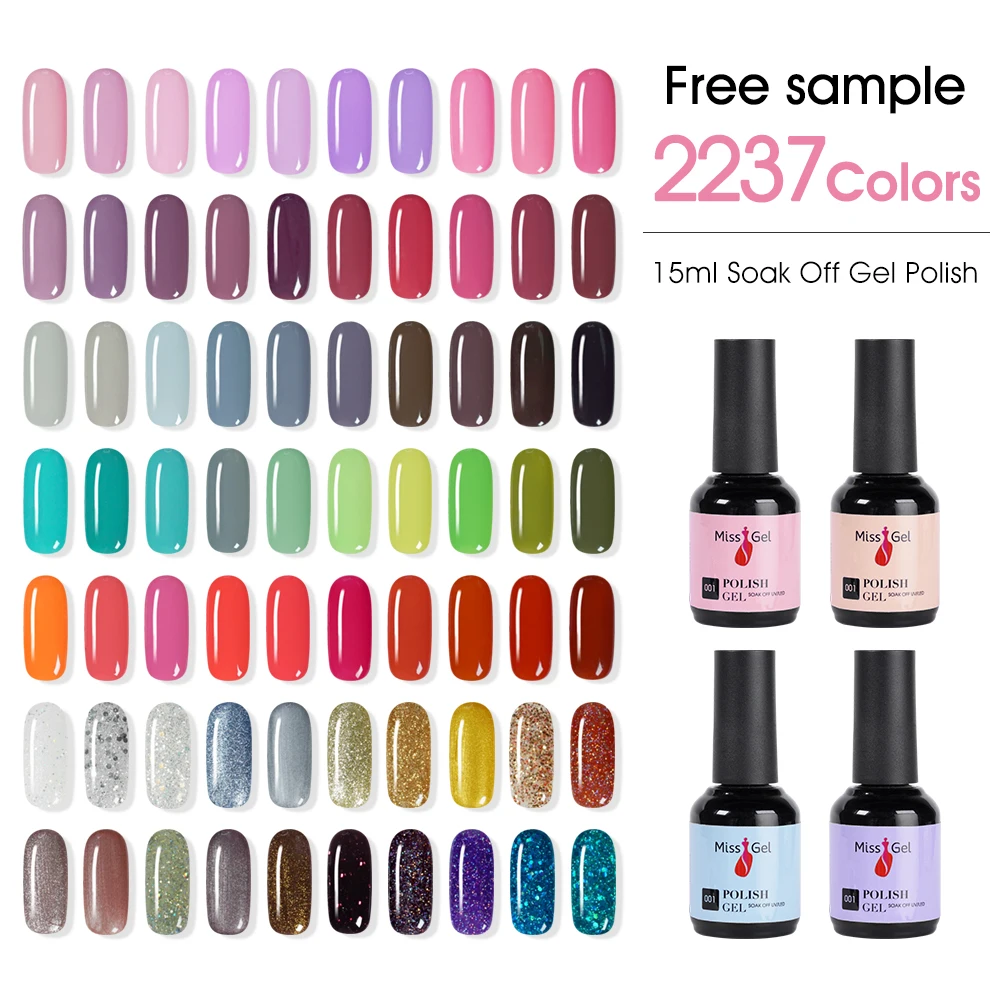 Missgel 2237 Colors Soak Off Professional Nail Supplies Custom Logo Very Good Create Your Own Brand UV Nail Gel Polish