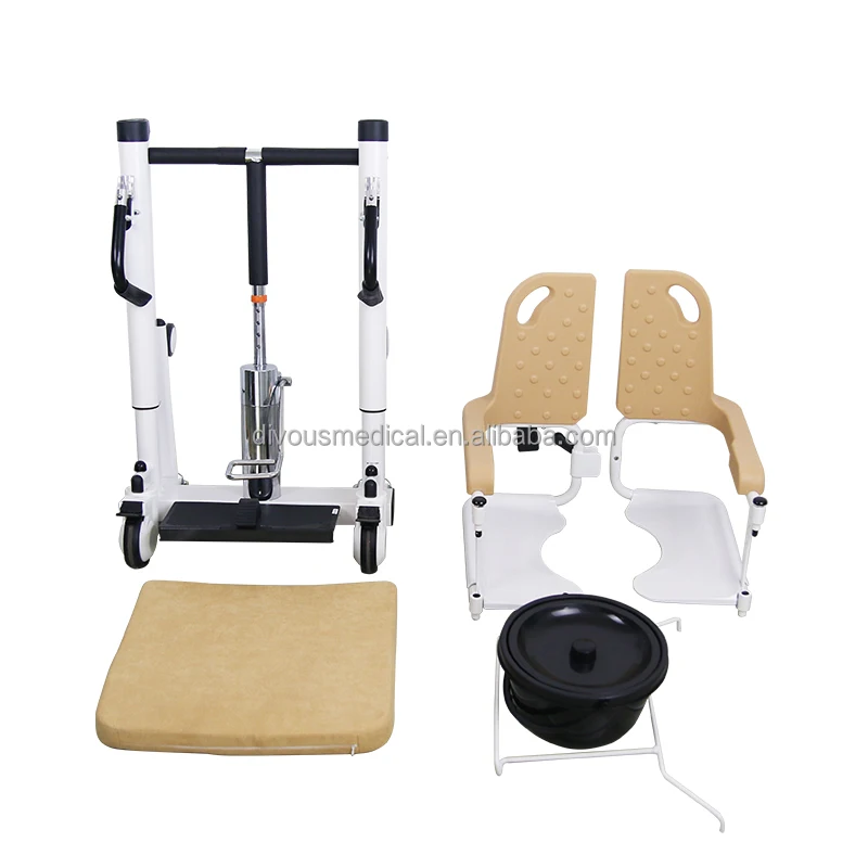 Hot Sale Hydraulic Patient Transfer Lift Commode Wheelchair With Toilet Transfer Bath Chair For Elderly