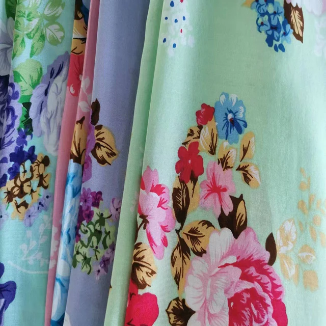 2023 spring and summer classic Mosaic pattern full printed demure  elegant for home textile clothing thin rayon printed fabric