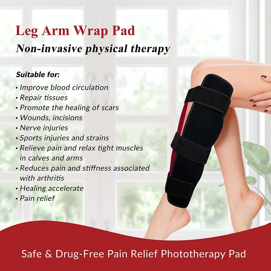 Home use 19.6W cost-effective red near-infrared light therapy belt knee pain brace with side stabilizers