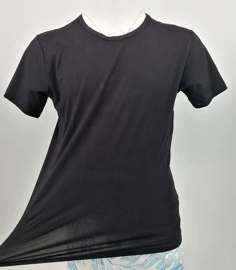 OEM summer bamboo fiber cotton custom unisex blank plain t shirt eco-friendly breathable smooth round neck men tshirts