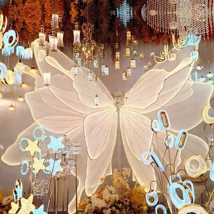 New design LED fairy butterfly background for wedding decoration, stage decoration and party decoration