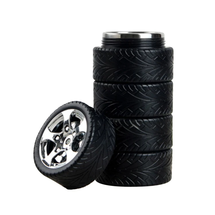 
Customized available novelty product 304 stainless steel tires leak-proof thermos cup 