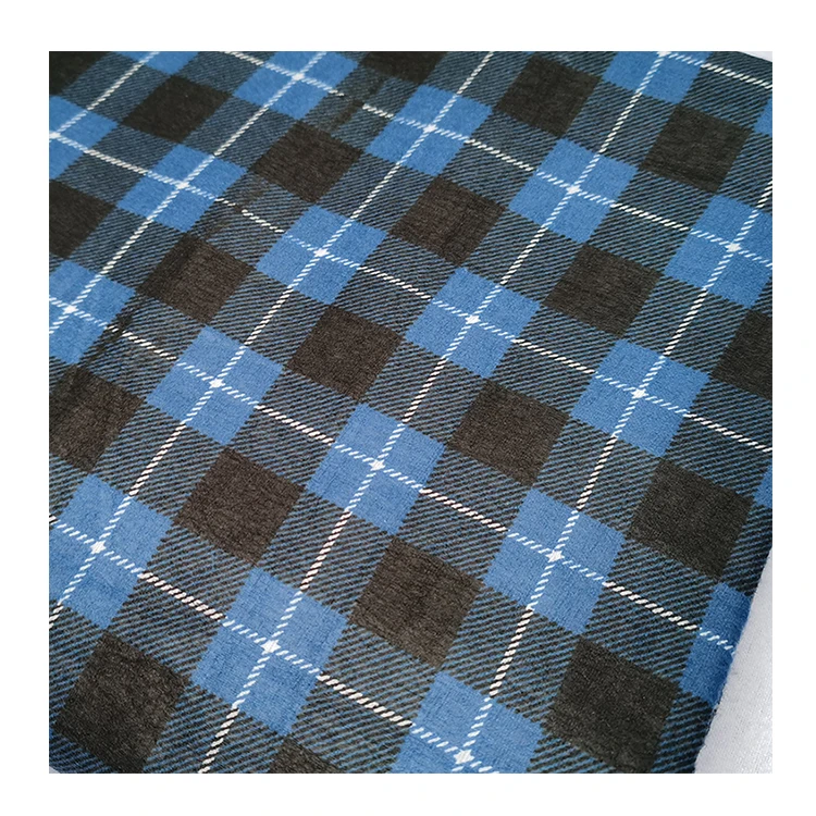 Hot selling yarn dyed custom print flannel shirt  fabric for kids clothes