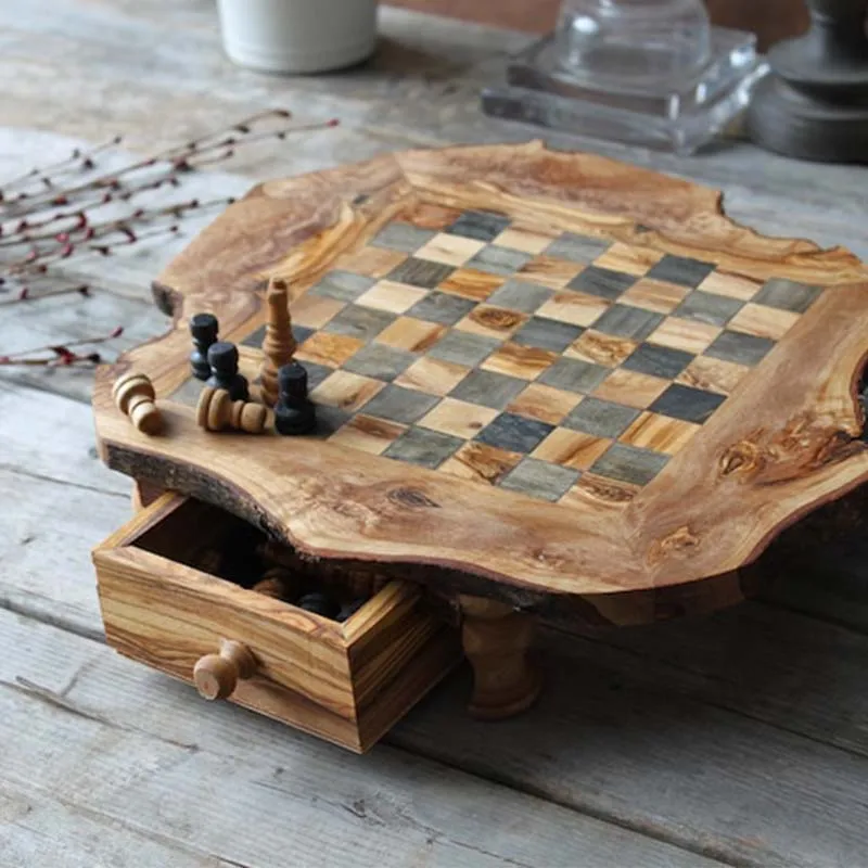 Custom Classic luxury wholesale Personalized Chess Set Beginner Chess Set for Kids wood Handmade chess board