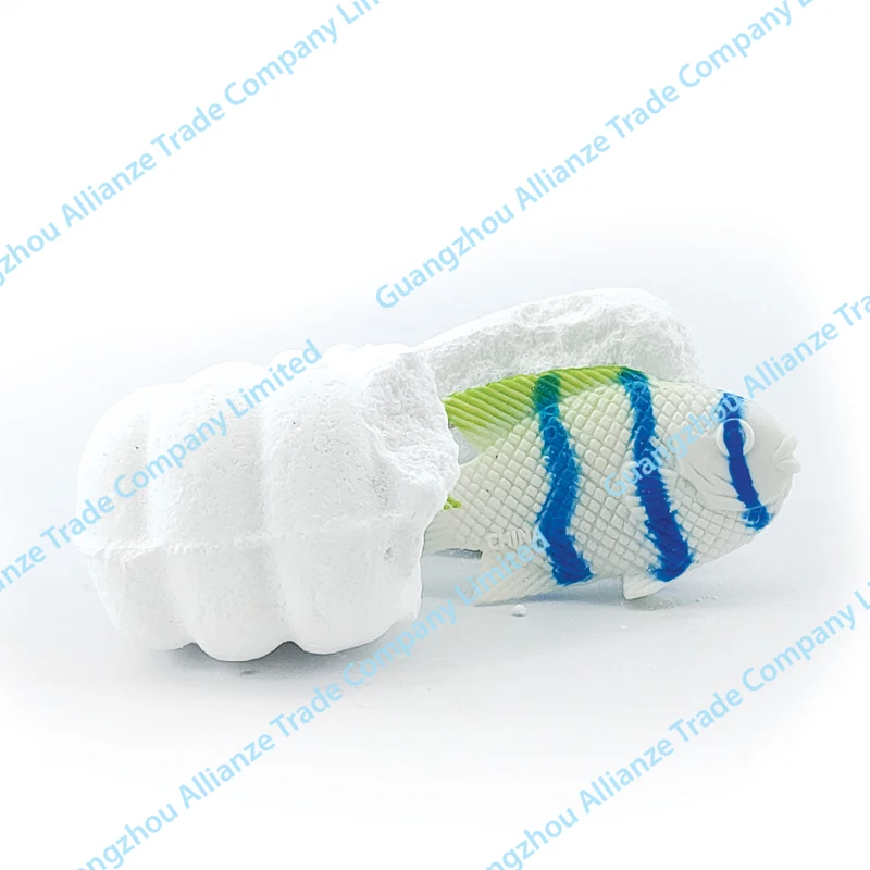 12 Kinds of Classic Funny PVC Marine Fish Toys Shape Style for Unisex Educational Tool Soaked in Water to Melt Wrapped in Shells
