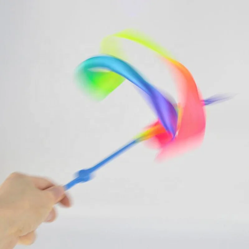 Wholesale Outdoor Sport Games Ballet Streamer Twirling Rod dance wands Rhythmic 2M Gymnastics Ribbon Toys for kids