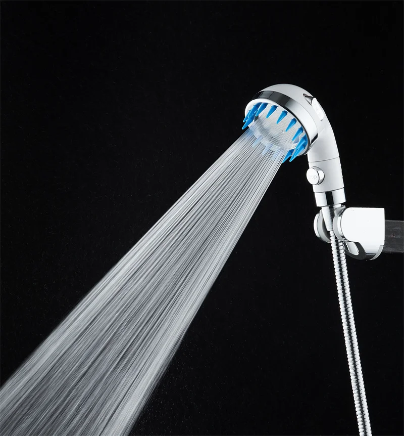 Three Functions High Pressure Waterfall Spray Massage Brush Salon ON OFF Switch Bathroom  Shower Head