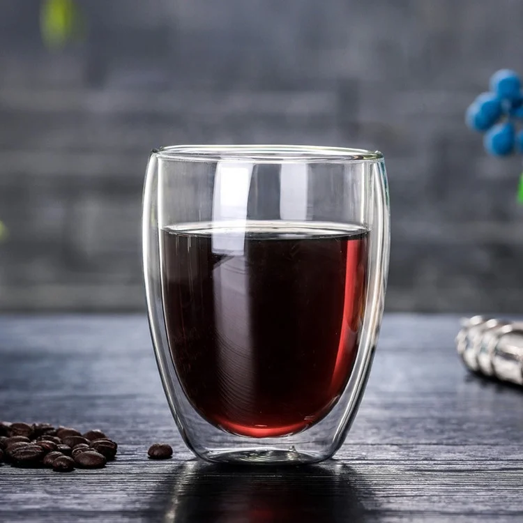 
Hot Sale High Borosilicate Glass Cups Clear Double Wall Glasses 