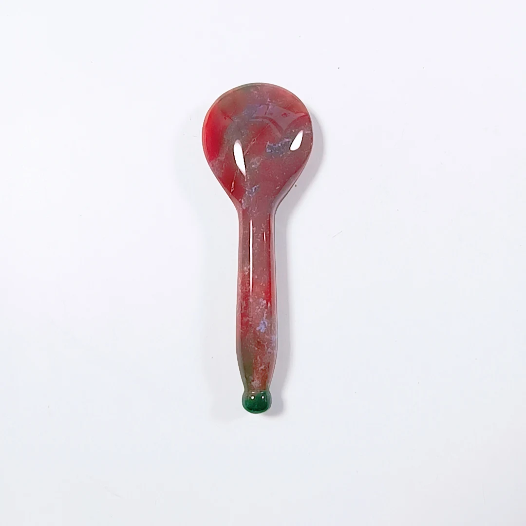 Huiying Cina products wholesale natural massage stone gem guasha scraping Indian agate gem gua sha tools spoon